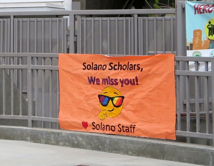 Solano School we miss you sign 728